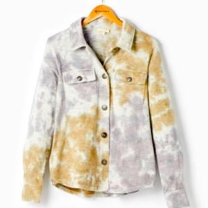 Tie Dye Terry Shacket in
Charcoal/Olive L (10-12) Mystree